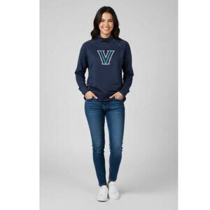 villanova sweatshirt button up side neck